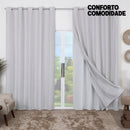 Cortina Flame De Linho E Forro Sala/quarto 3,00 X 2,50