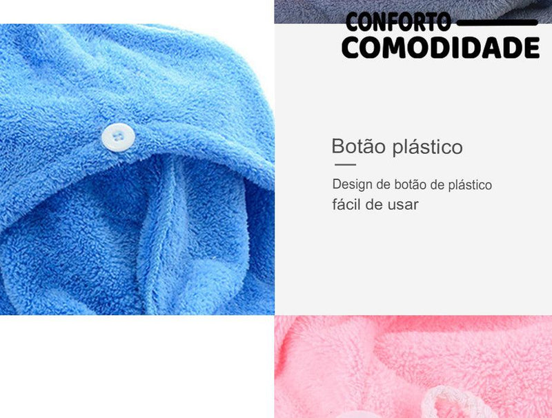 Toalha Magic Microfibra para cabelos Grossa de secagem super rápida - Conforto&Comodidade