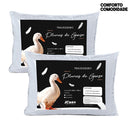 Kit 2 Travesseiros Penas e Plumas De Ganso - Antialérgico Antiácaro