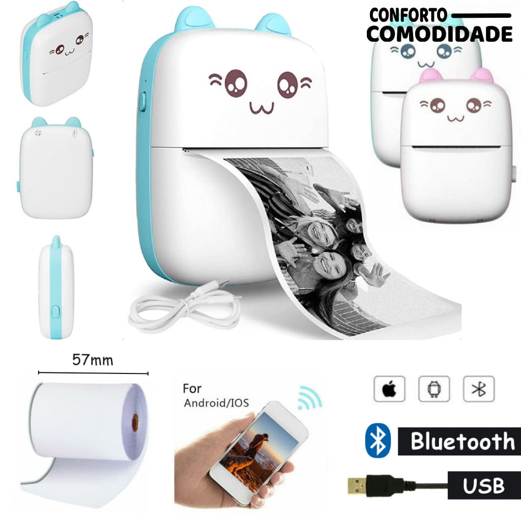 Mini Impressora Térmica Bluetooth