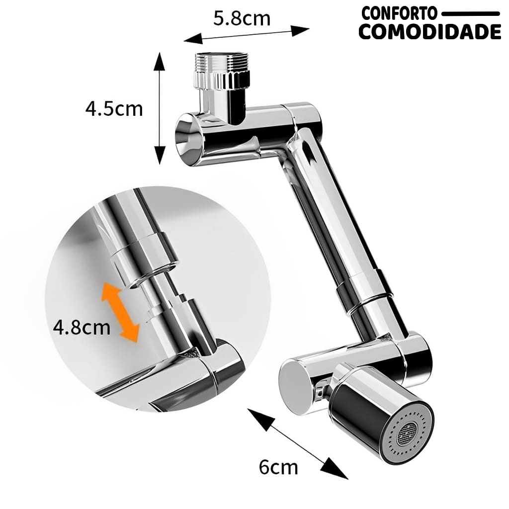 Extensor de Torneira Inox 360°