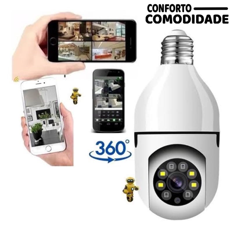 Câmera segurança Comodi™ sem fio 360 full HD visão noturna bivolt wifi ip
