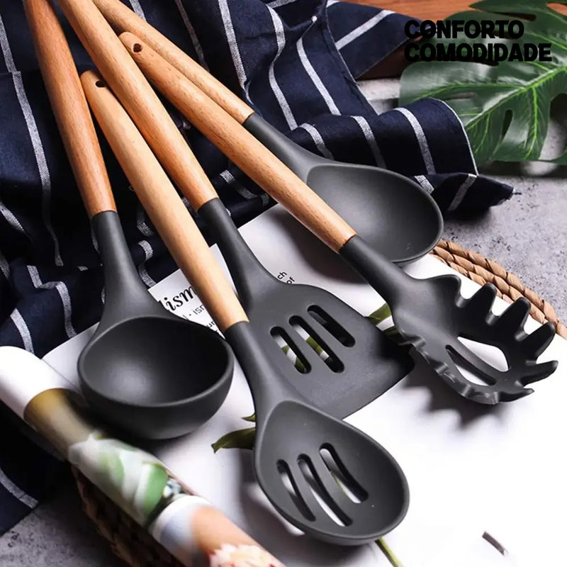 Kit Completo Utensílios de Cozinha Luxo 19 Peças - Comodi™