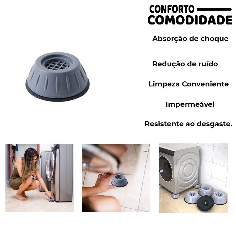 Kit com 4 Pés Anti Vibração Conforto Máquina de Lavar - Conforto&Comodidade