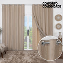 Cortina Flame De Linho E Forro Sala/quarto 3,00 X 2,50