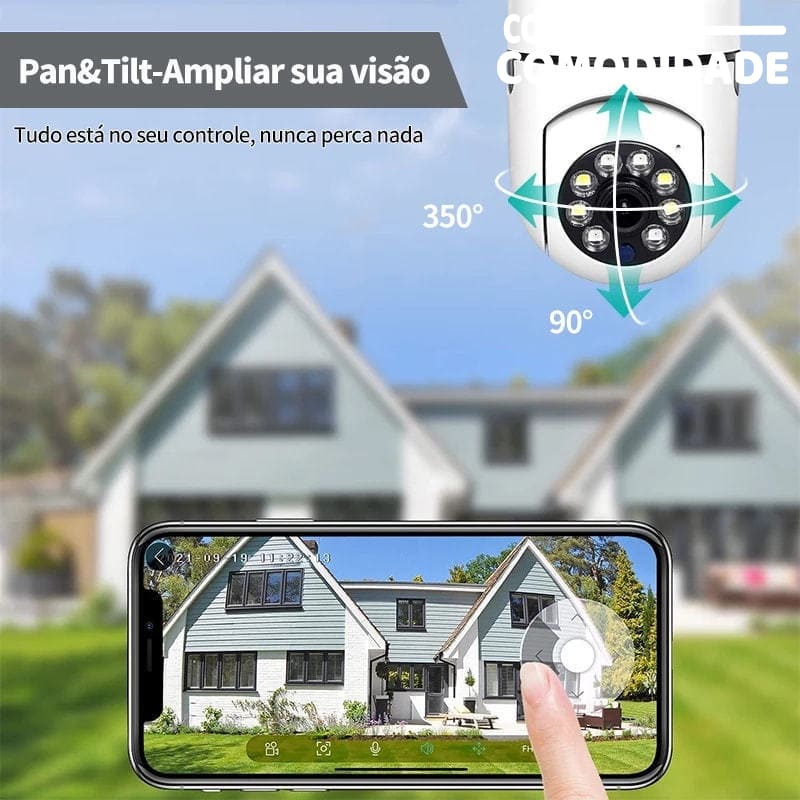 Câmera de Segurança Wi-Fi 360°