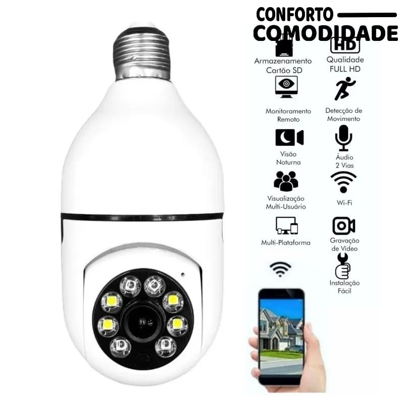 Câmera de Segurança Wi-Fi 360°
