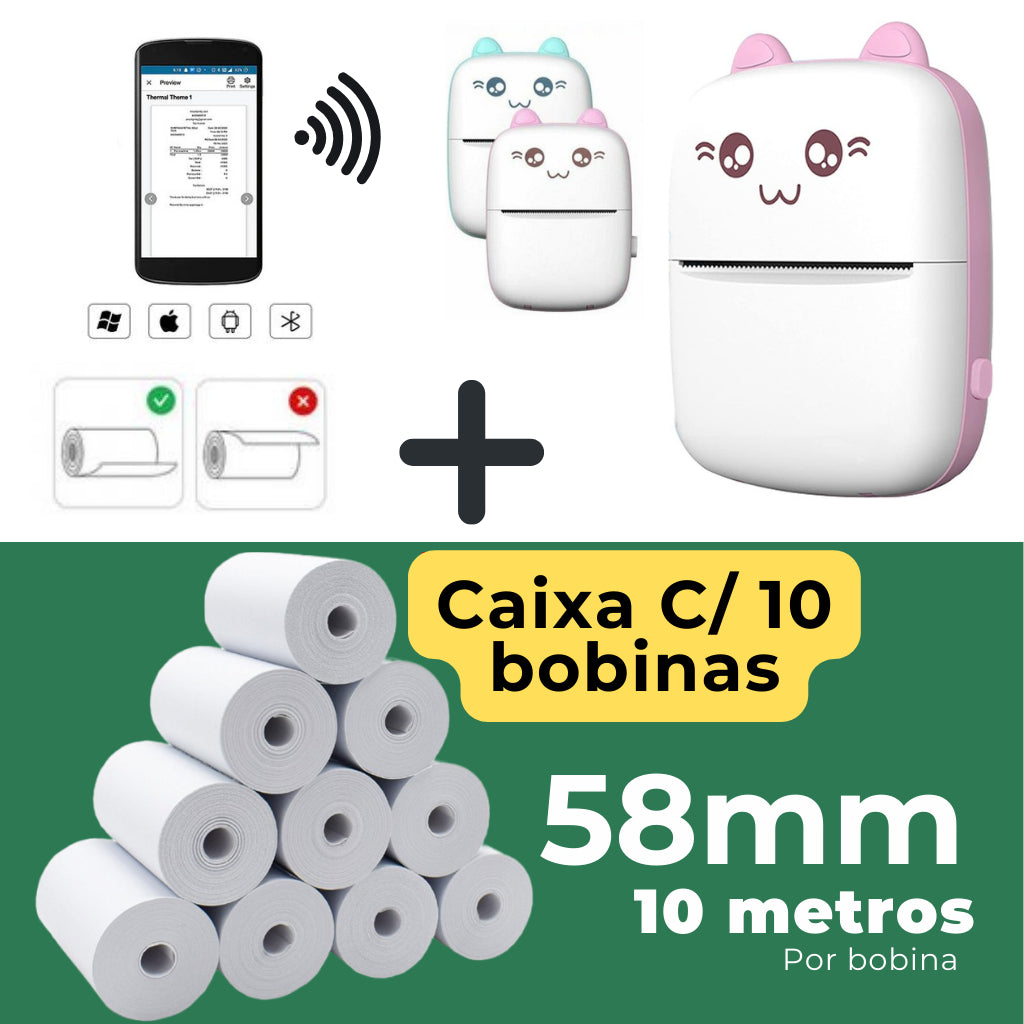 Mini Impressora Térmica Bluetooth