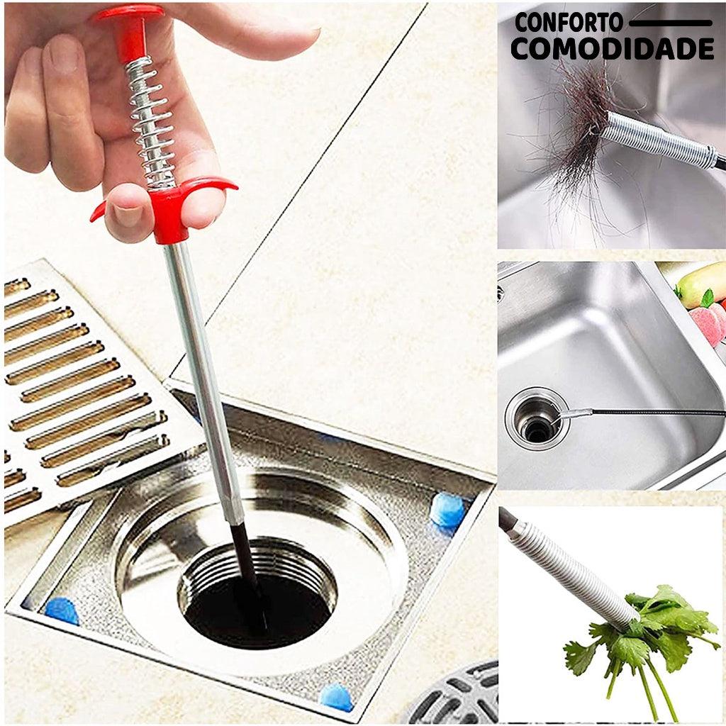 Desentupidor De Pia Ralo Garras SUPER Mecânica 80Cm - Conforto&Comodidade