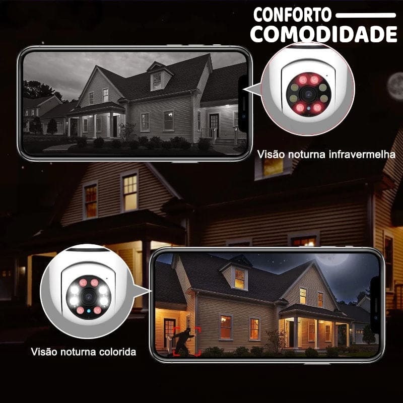 Câmera de Segurança Wi-Fi 360°
