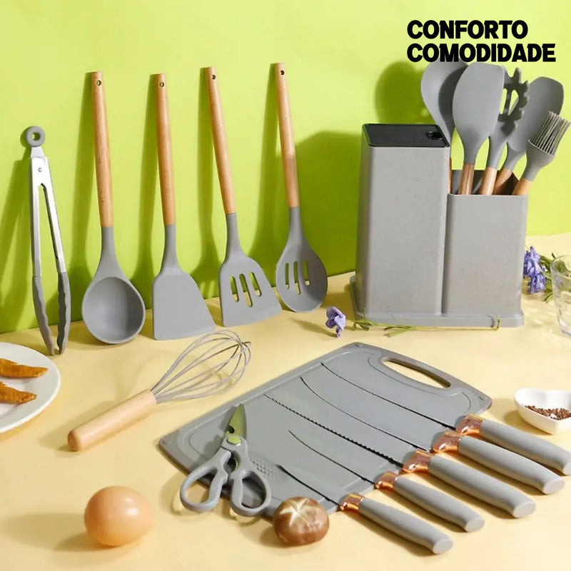 Kit Completo Utensílios de Cozinha Luxo 19 Peças - Comodi™