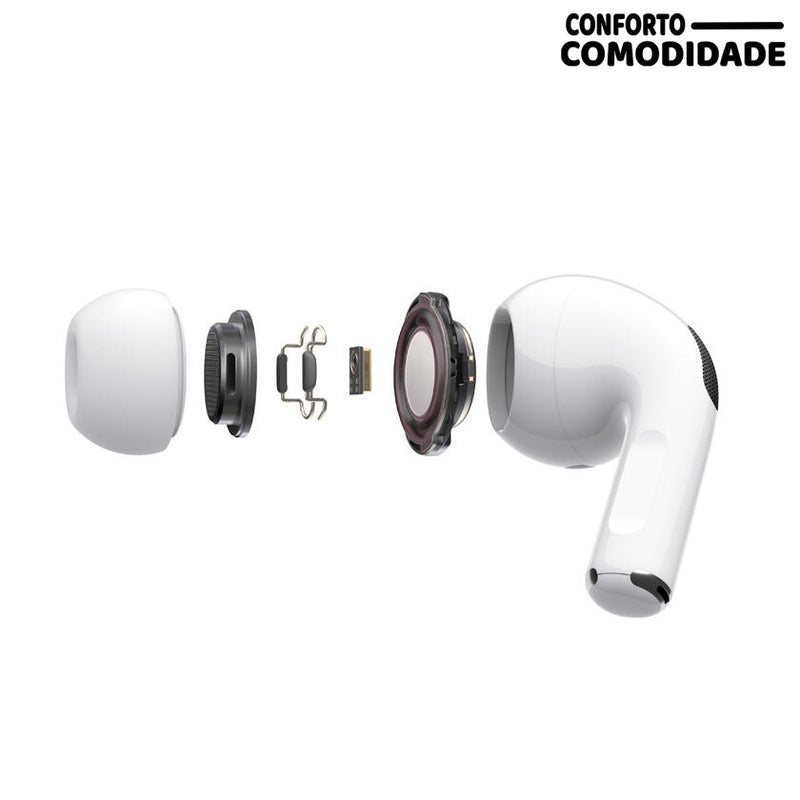 Fone De Ouvido Airpods PRO 4 Mini Tws Bluetooth Estéreo Branca - Conforto&Comodidade