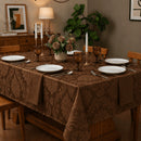 Toalha De Mesa Tecido Jacquard Retangular Durável e Elegante 4/6/8 Lugares Luxo Promoção