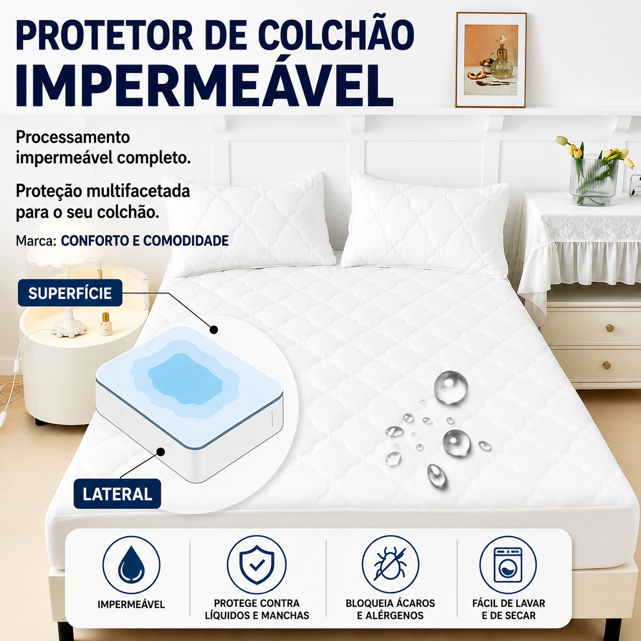 Protetor de Colchão Anti-Rasgo