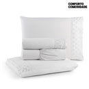 Jogo de Lençol King 4 Peças Napoli Percal 300 Fios Lese Bordado Inglês