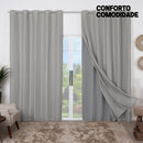 Cortina Flame De Linho E Forro Sala/quarto 3,00 X 2,50