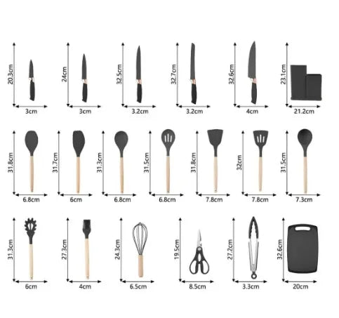 Kit Completo Utensílios de Cozinha Luxo 19 Peças - Comodi™