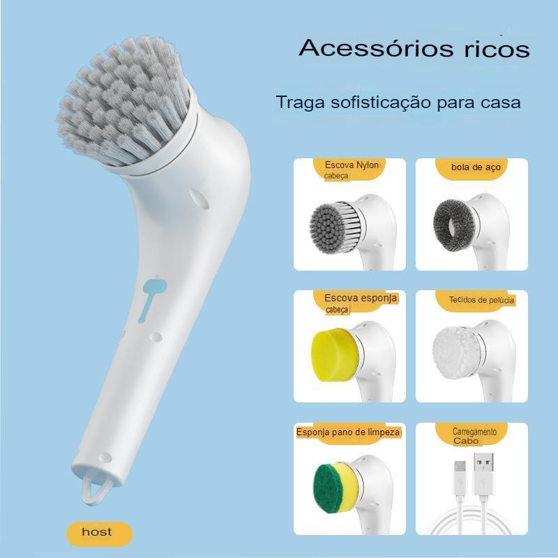 Escova Elétrica Magic Cleaning 5Em1 Limpeza elétrica USB Portátil - Conforto&Comodidade