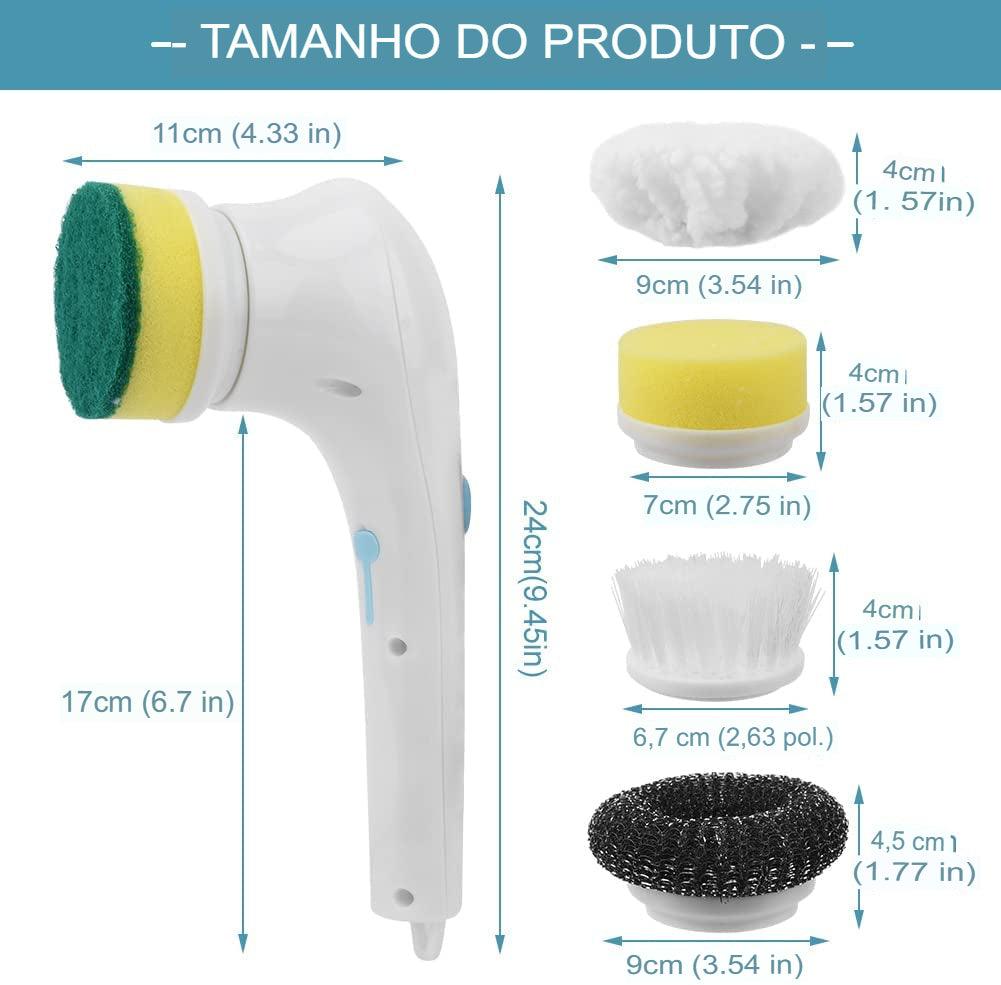 Escova Elétrica Magic Cleaning 5Em1 Limpeza elétrica USB Portátil - Conforto&Comodidade