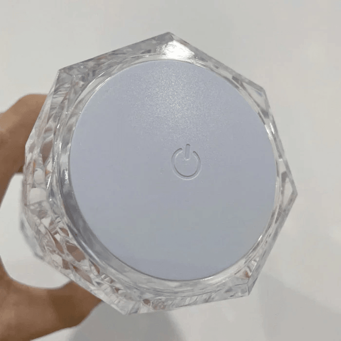 Luminária Cristal Diamante Projetor Atmosférica 3Cores - Conforto&Comodidade