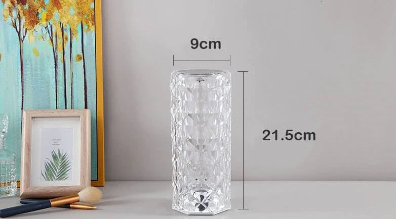 Luminária Cristal Diamante Projetor Atmosférica 3Cores - Conforto&Comodidade